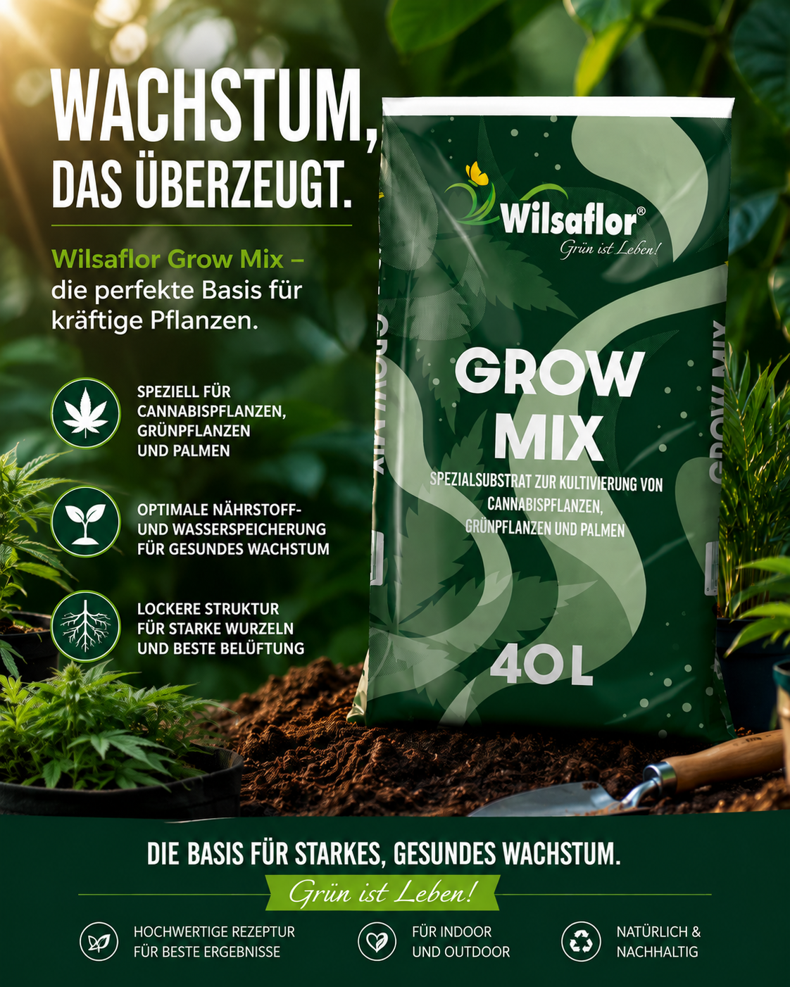 Wilsaflor® GROW MIX – Sack 40 l, Packshot